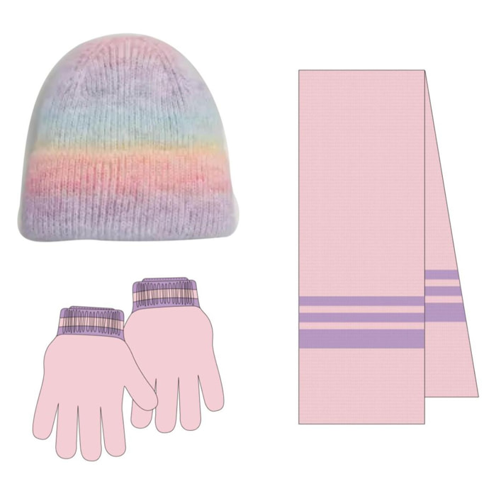 Conjunto gorro, guantes y tubo de cuello infantil "Gabby´s dollhouse"