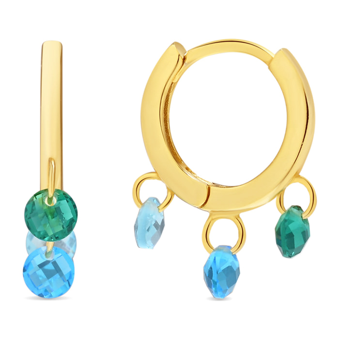 Pendientes Seinti acabado oro amarillo 18k
