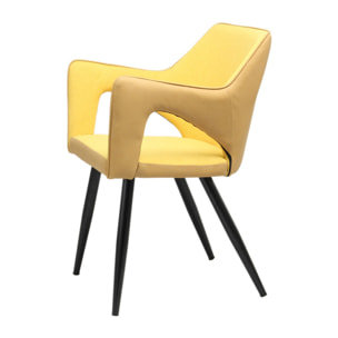Set di 2 sedie moderne Palina in ecopelle gialla