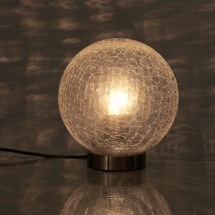 Lampe A Poser Boule En Verre Cisele