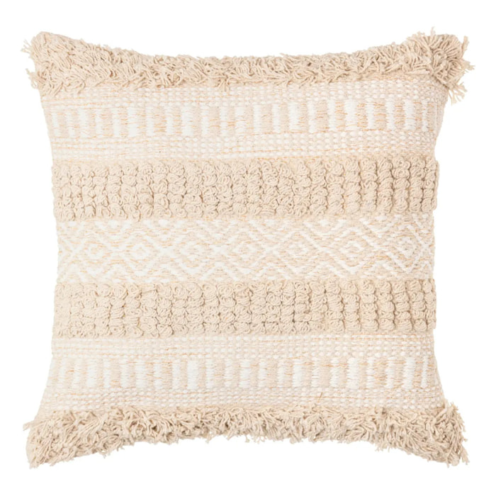 Coussin "Sable cuivré" en coton beige 40x40 cm