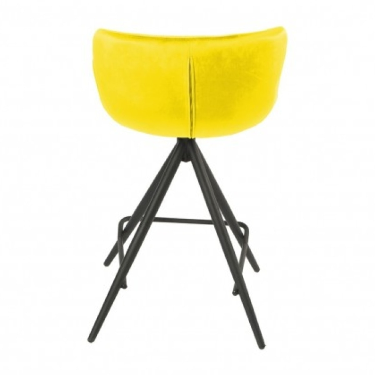 Chaise haute de bar tissu velours et piètement métal Noir - LILOU
