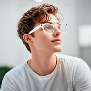 Gafas inteligentes CY01. Con cámara para fotos y videos de 8 MPX, traductor AI en tiempo real y control de música/llamadas. 16GB de memoria, lentes solares y transparentes.