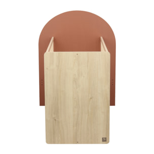 Lit bébé évolutif 120x60 en 90x190 - décor bois chêne sépia forme arche