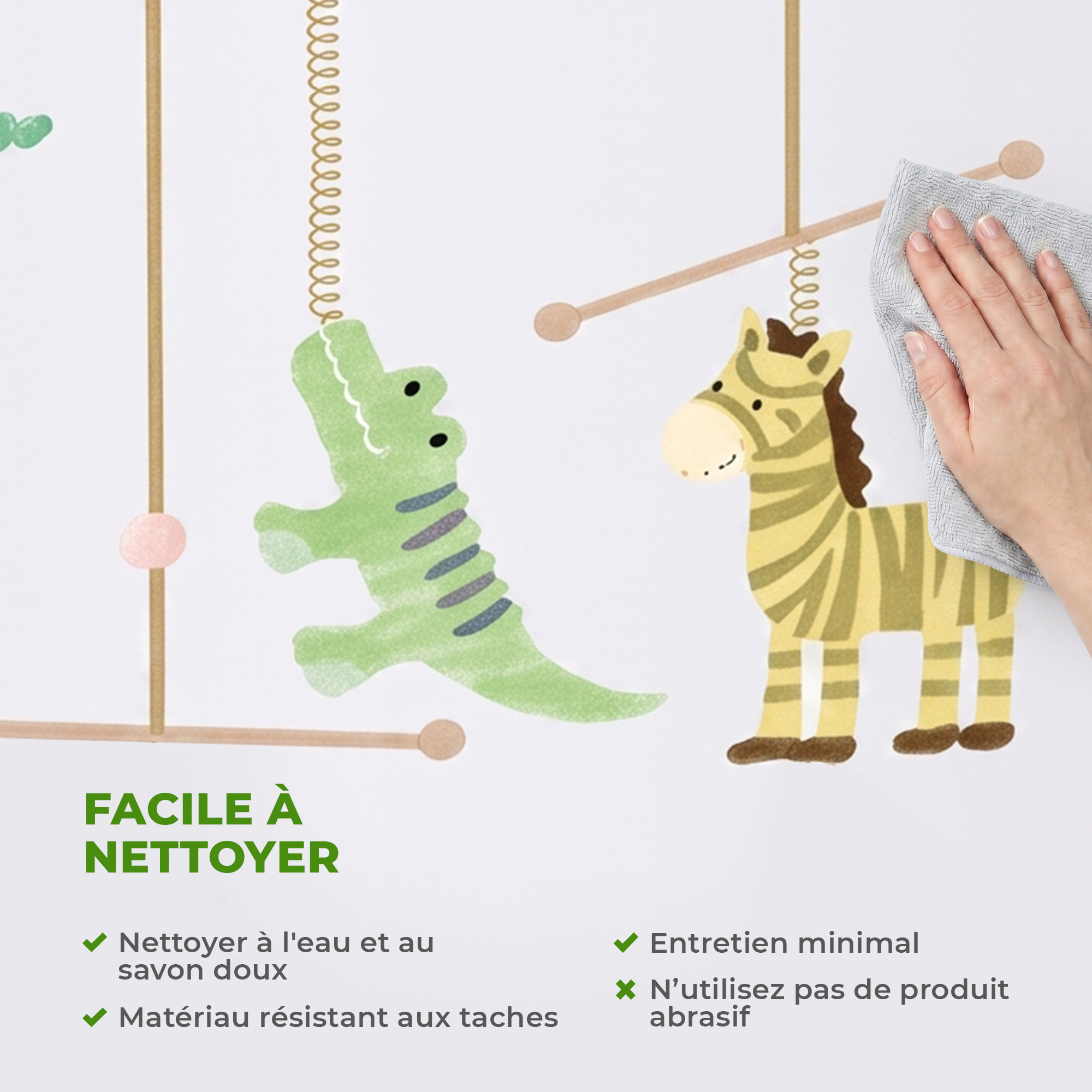 Stickers Muraux décoration adhésifs Portique Enfants Animaux