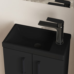 Conjunto de baño LAVEMAINS MONO COLOR, Alday, 40cm, Negro mate
