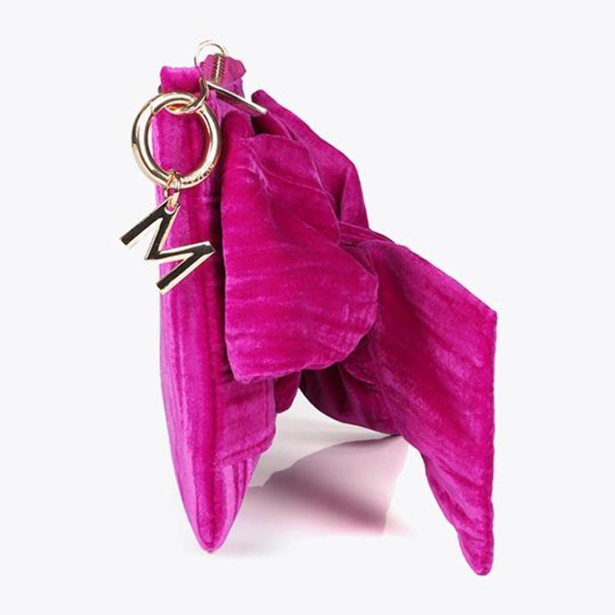 Borsa in velluto con fiocco frontale