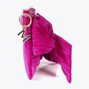 Borsa in velluto con fiocco frontale