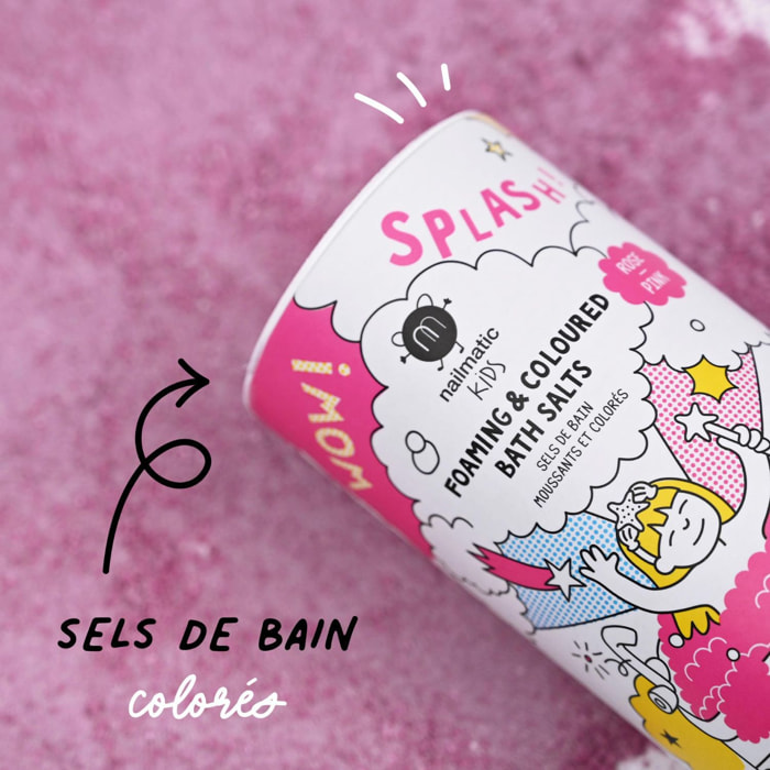 Foaming And Colored Bath Salts - Sels de Bain Moussants et Colorés - Rose 250 g