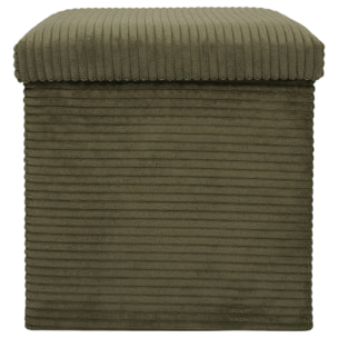 Coffre Pouf Pliable Cotele Scott Vert