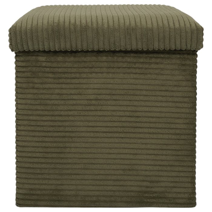 Coffre Pouf Pliable Cotele Scott Vert