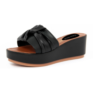 Sandalo con zeppa Donna colore Nero