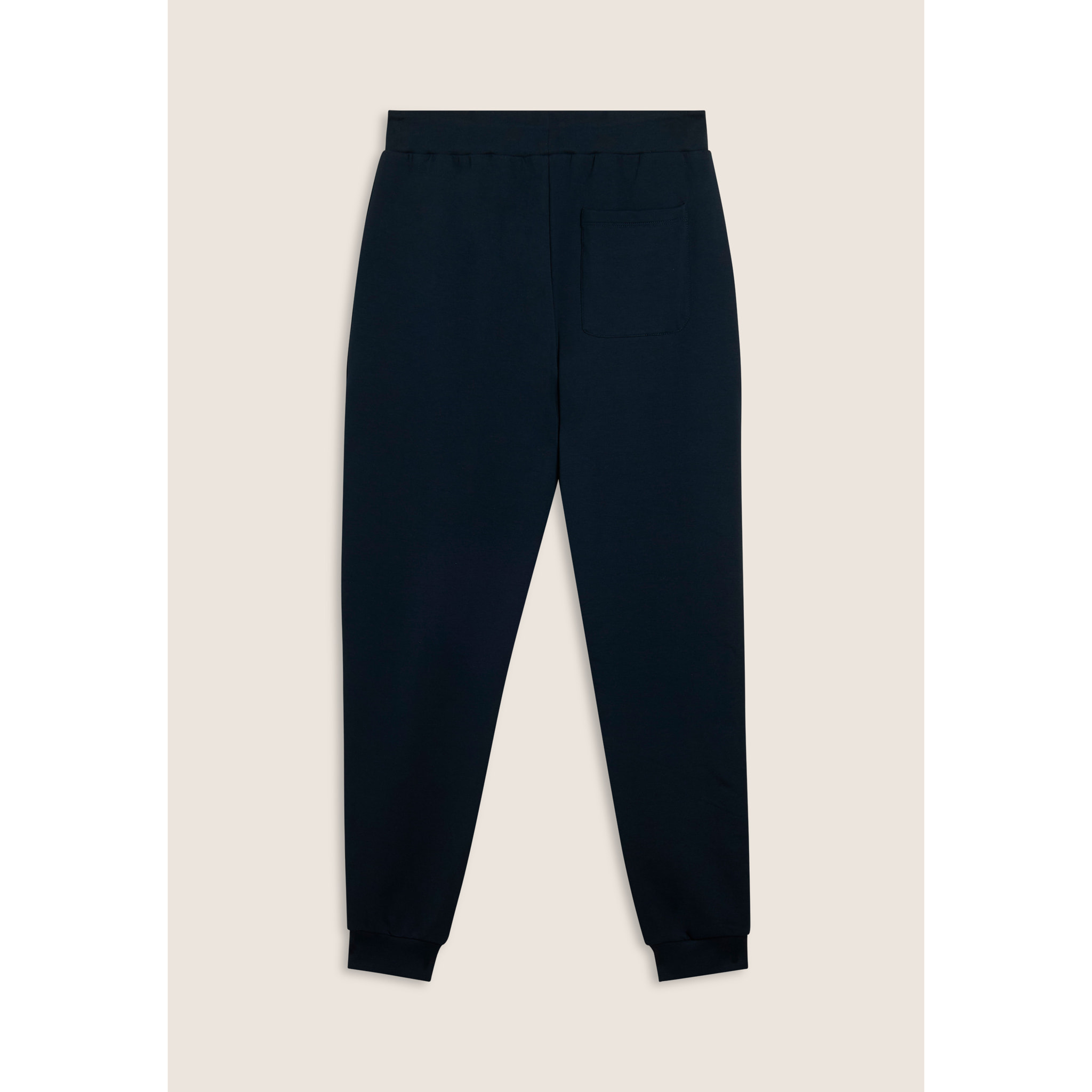 Pantaloni slim in interlock con maxi logo in rilievo