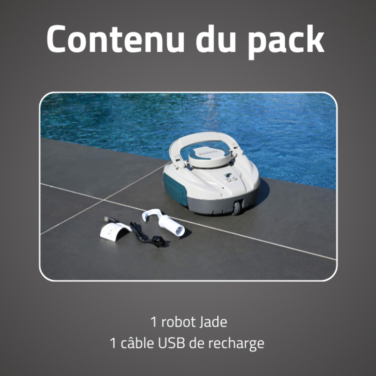 Bestway Robot piscine rechargeable Jade - nettoyage fond plat - 15 m² max