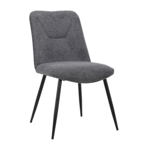 Chaise en tissu avec pieds fins en métal - PERRINE