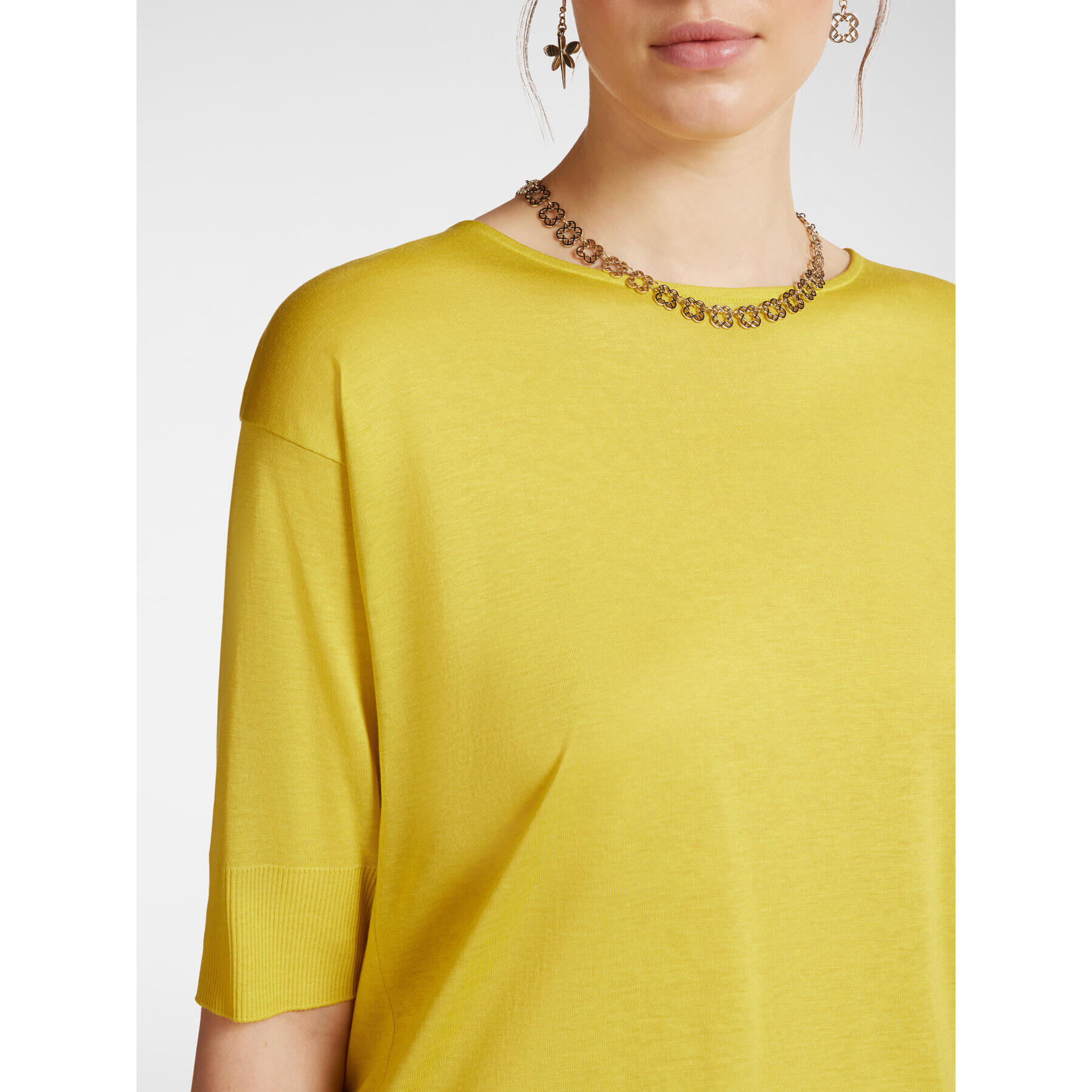 Elena Mirò - T-shirt in jersey tricot - Giallo
