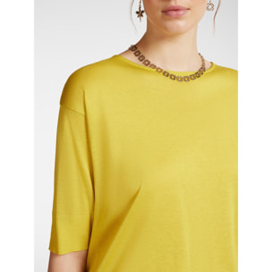 Elena Mirò - T-shirt in jersey tricot - Giallo