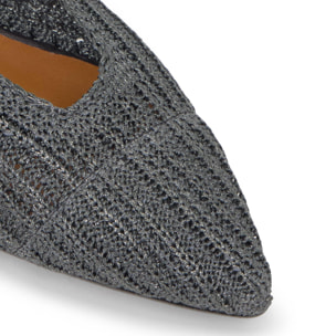 Bailarina plana Bassi en punto metalizado