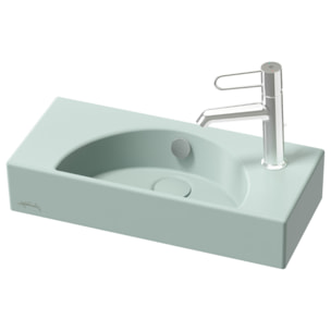 Lave-mains compact 50 cm Odéon Rive Gauche 1 trou de robinetterie à droite Amande satiné