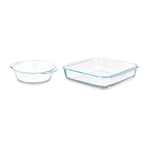 SET 2 BANDEJAS BOROSILICATO 800/1800ML