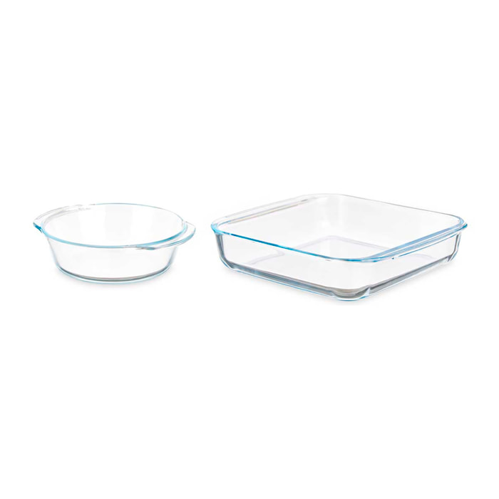 SET 2 BANDEJAS BOROSILICATO 800/1800ML