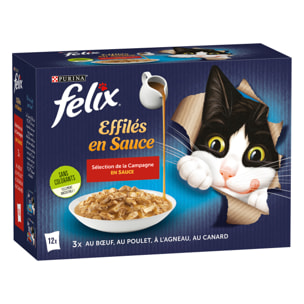 FELIX Tendres Effilés Encore plus de sauce Campagne 12x85g - Lot de 6