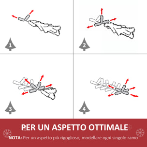 Homcom Albero di Natale Artificiale 180cm 1000 punte Folto e Realistico Verde Ð¤102cm