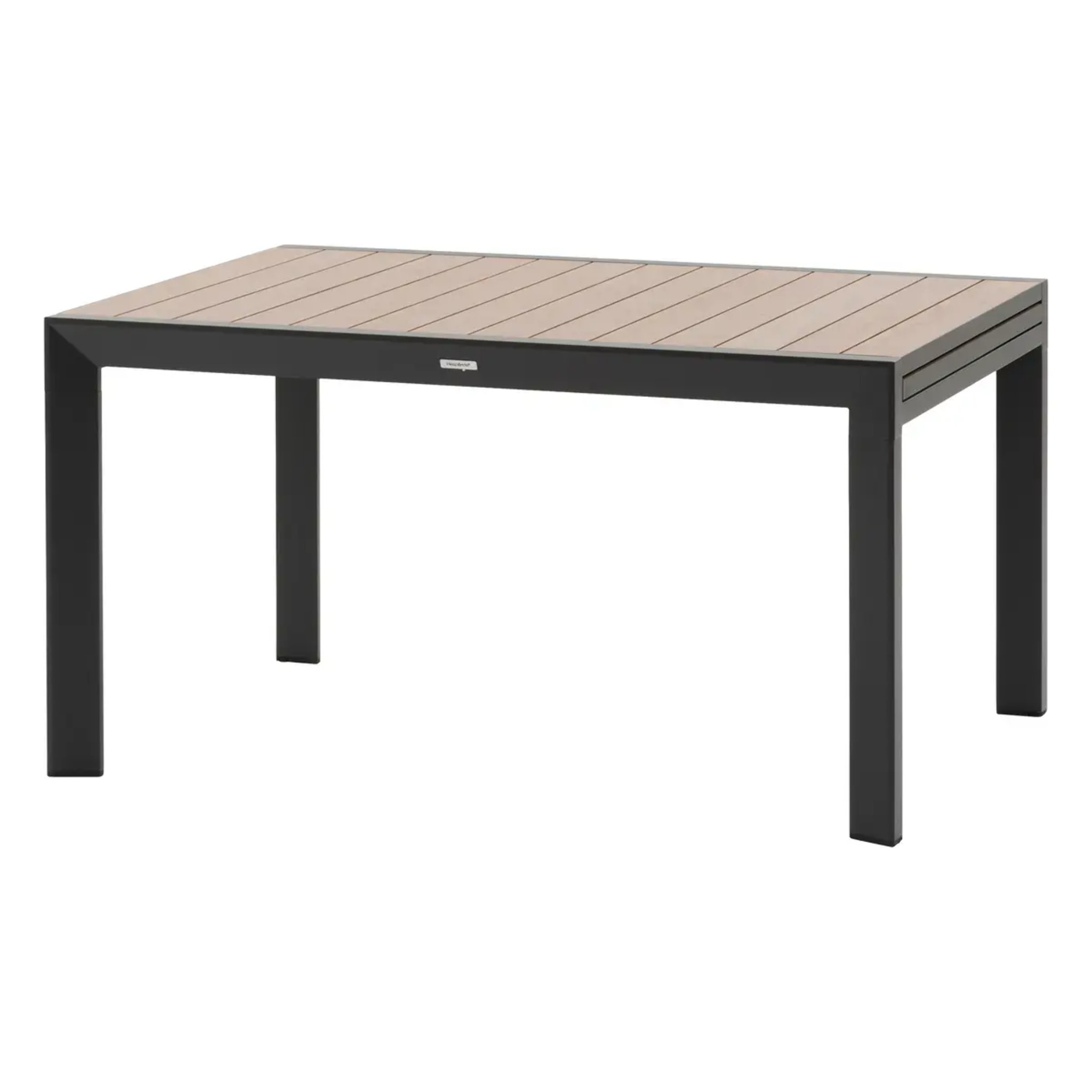 Table de jardin extensible coulissante "Évasion" effet bois honey & graphite 10 places lates en aluminium
