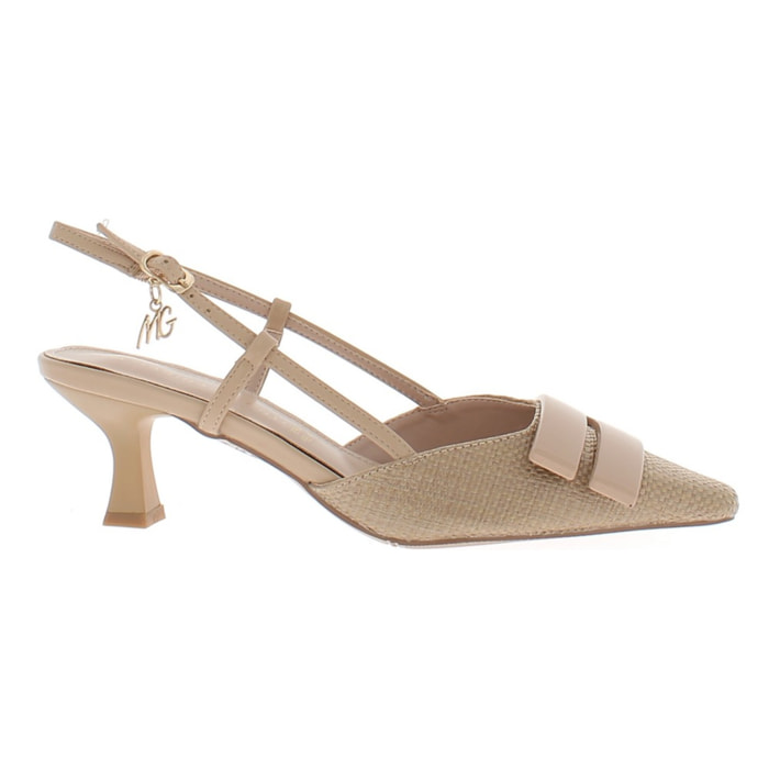 Marina Galanti Scarpe Donna Decollete Slingback Heeled 60 with Medal Horsebit MG 1A123 Beige