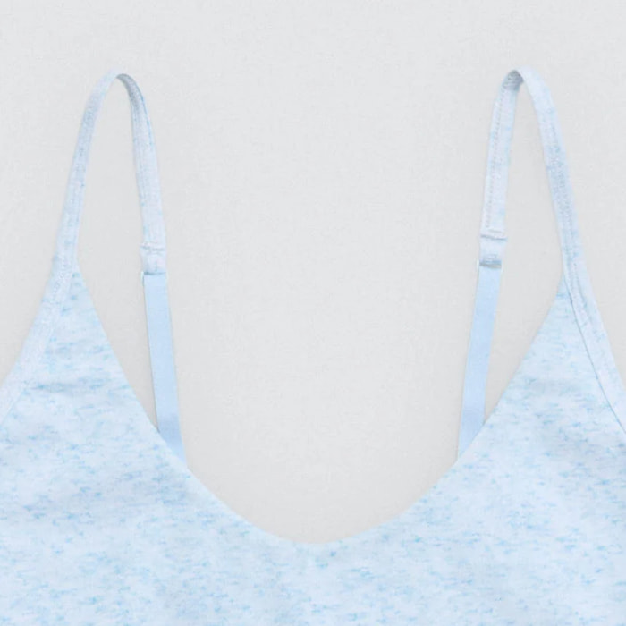 Top da ragazzo in cotone azzurro