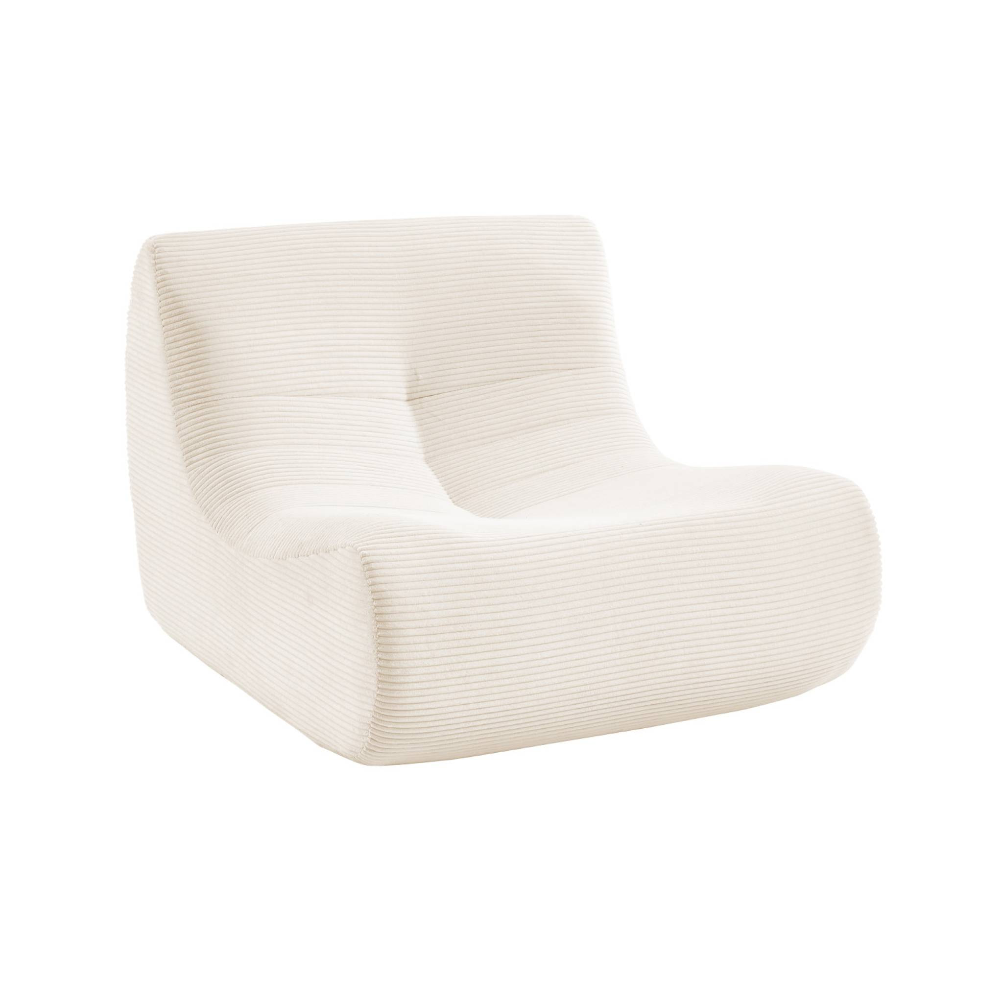 Chauffeuse velours côtelé 2 places crème L 91 x P 105 x H 72 cm - SOKOL