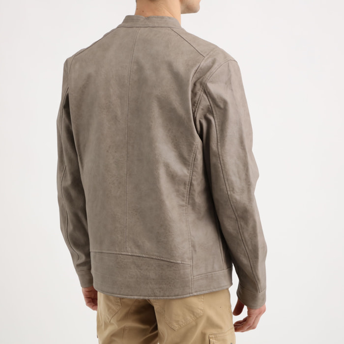 Veste - doublure imprimée - coupe classique - grège