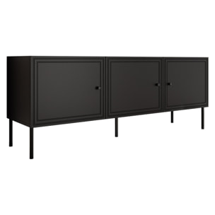 Lavaggi - meuble tv - 3 portes - 150 cm - Noir