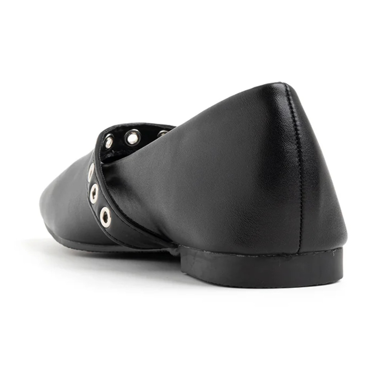 Ballerina con cinturino borchiato - NERO