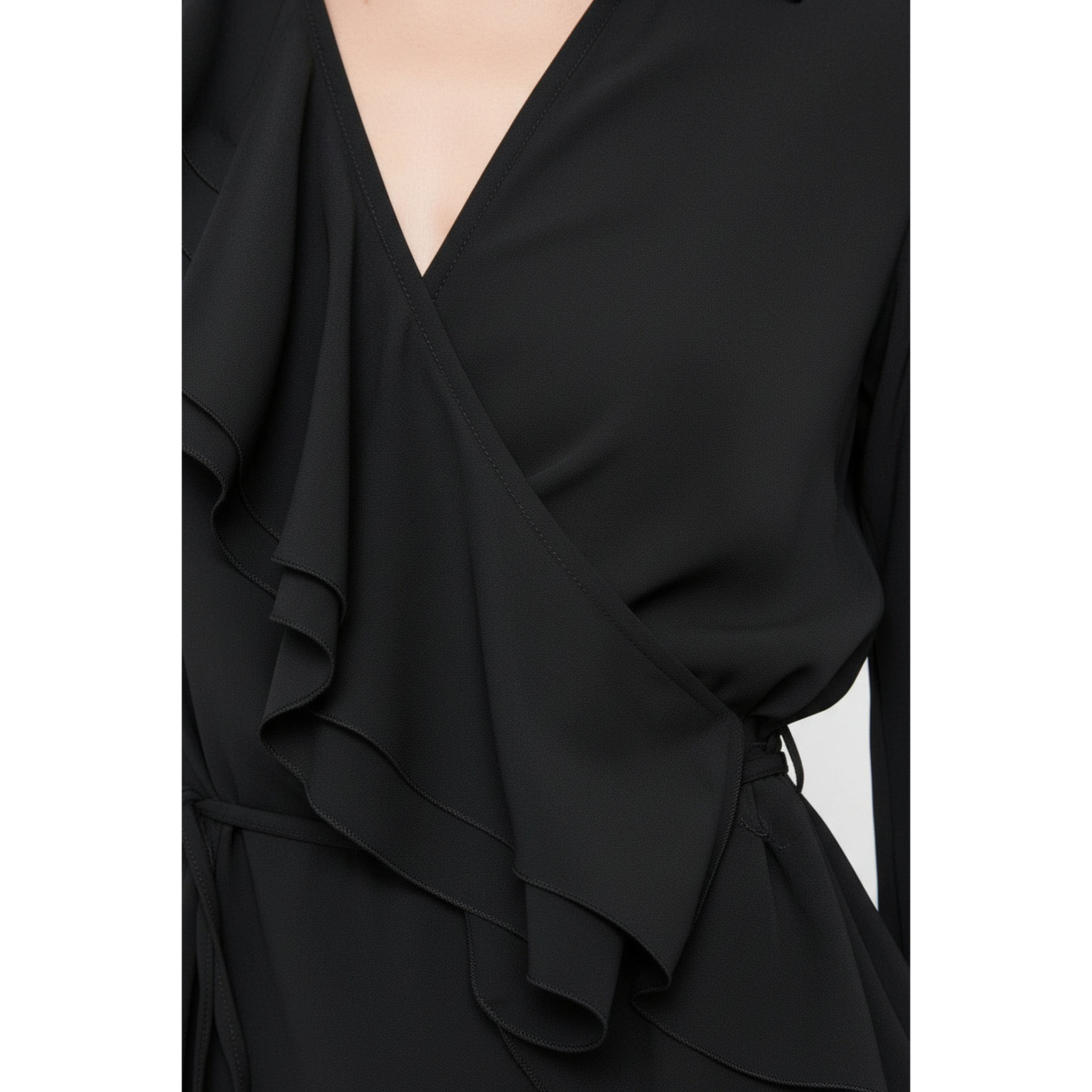 Kocca - Blusa a portafoglio in viscosa con scollo a V e ruches Donna