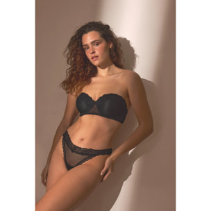 Reggiseno senza spalline multiposizione in pizzo nero