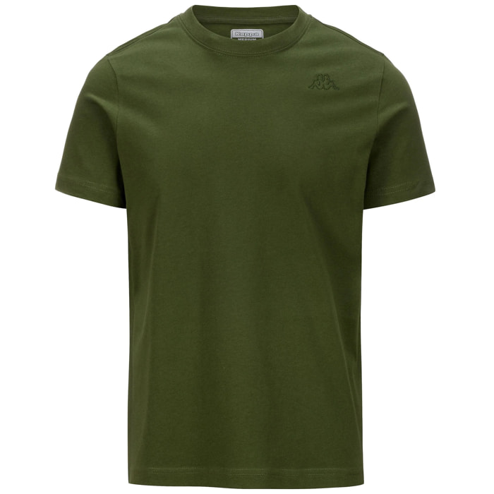 T-Shirts & Top Kappa Uomo Logo Korpo Cafers Slim Verde