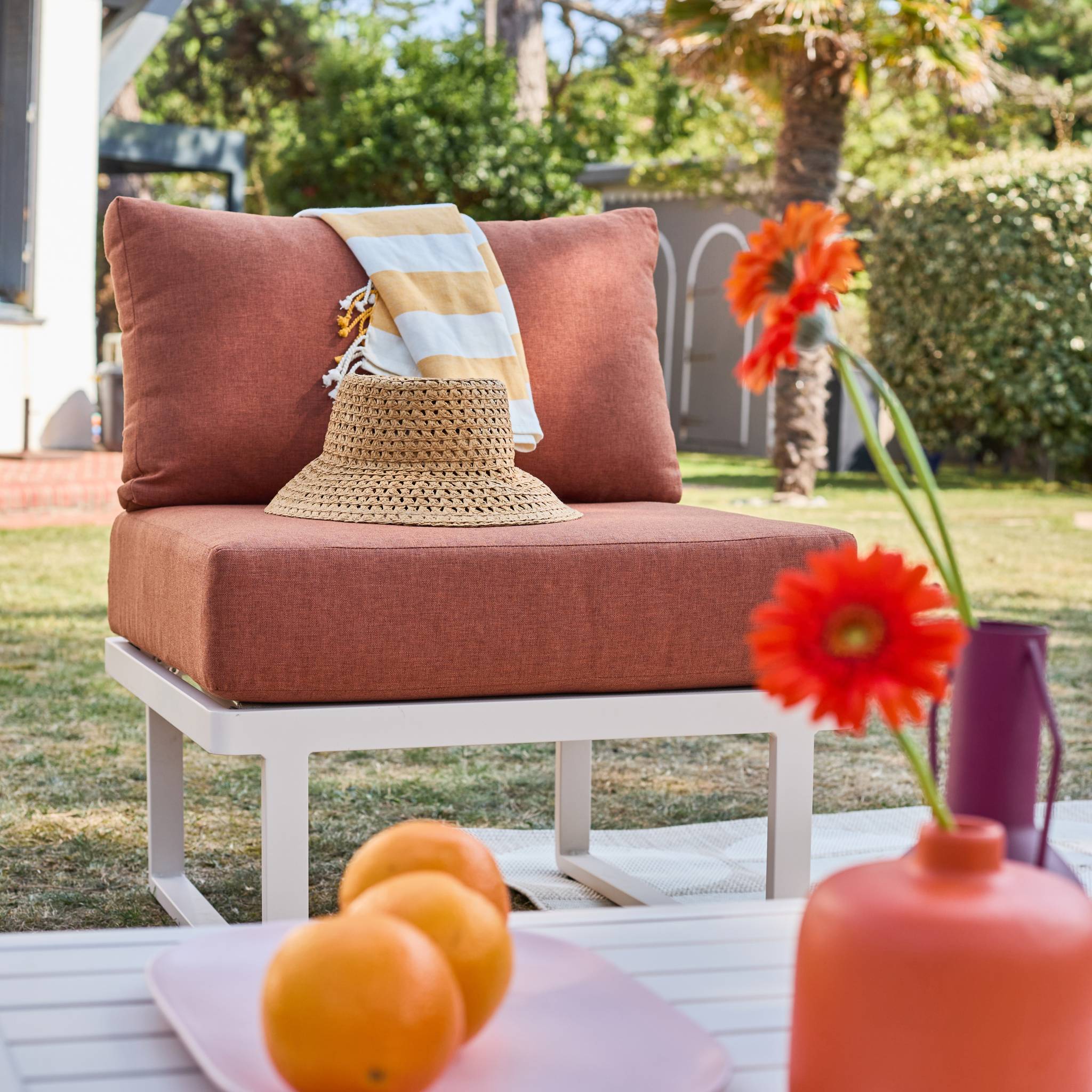 Salon de jardin modulable aluminium 4 places CLEA