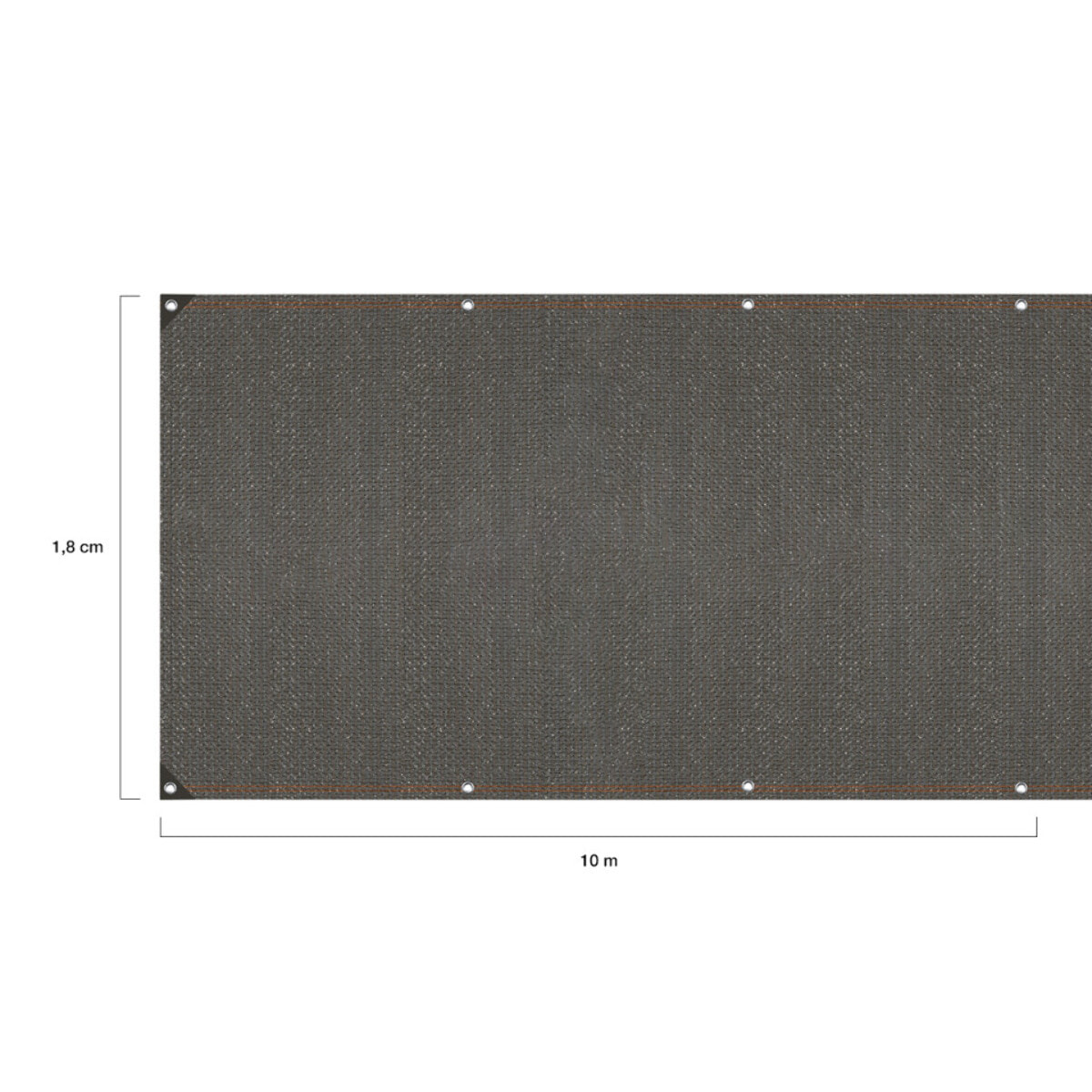 Brise vue occultant 1.8x10 m 90 gr/m² gris