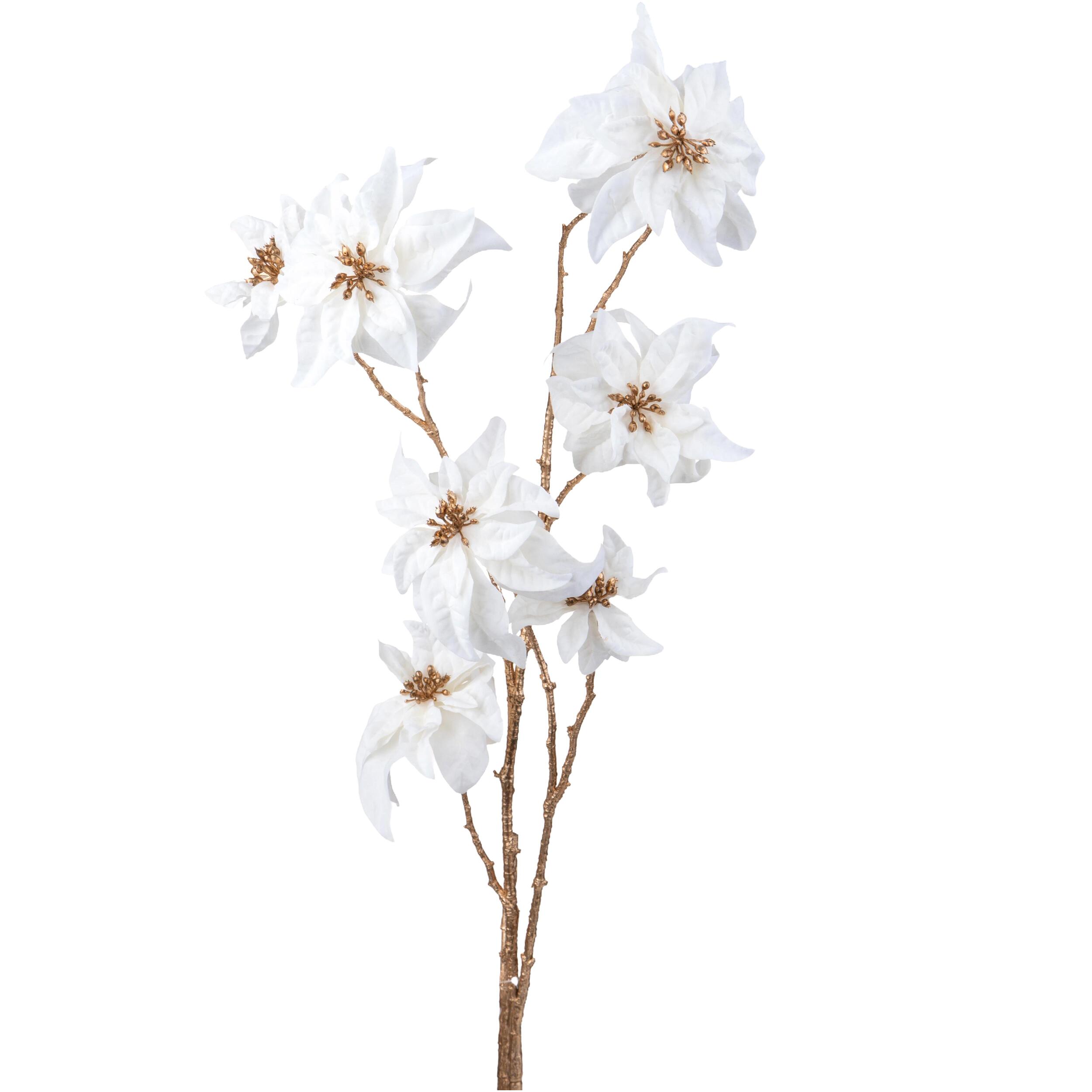 Ramo poinsettia - Pezzi 6 - 25xH106x26cm - Bianchi Dino SpA