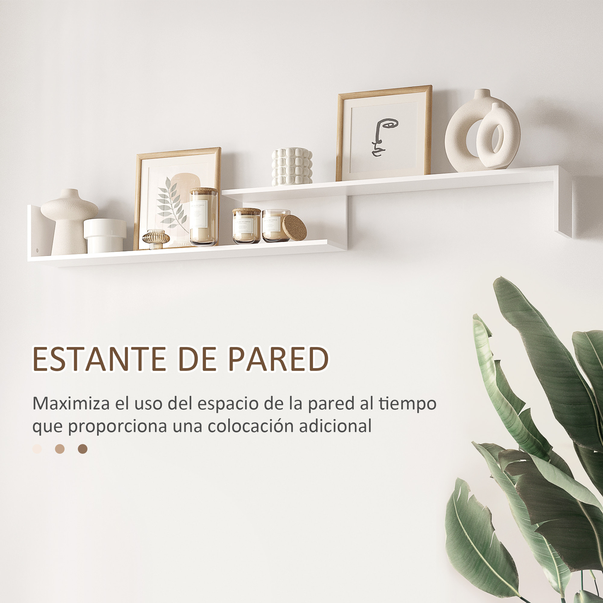 Muebles de Salón Conjunto Muebles de TV con Mesa para Televisor 153,6x25x42 cm y Estante de Pared 150x14,5x16,3 cm Blanco y Marrón