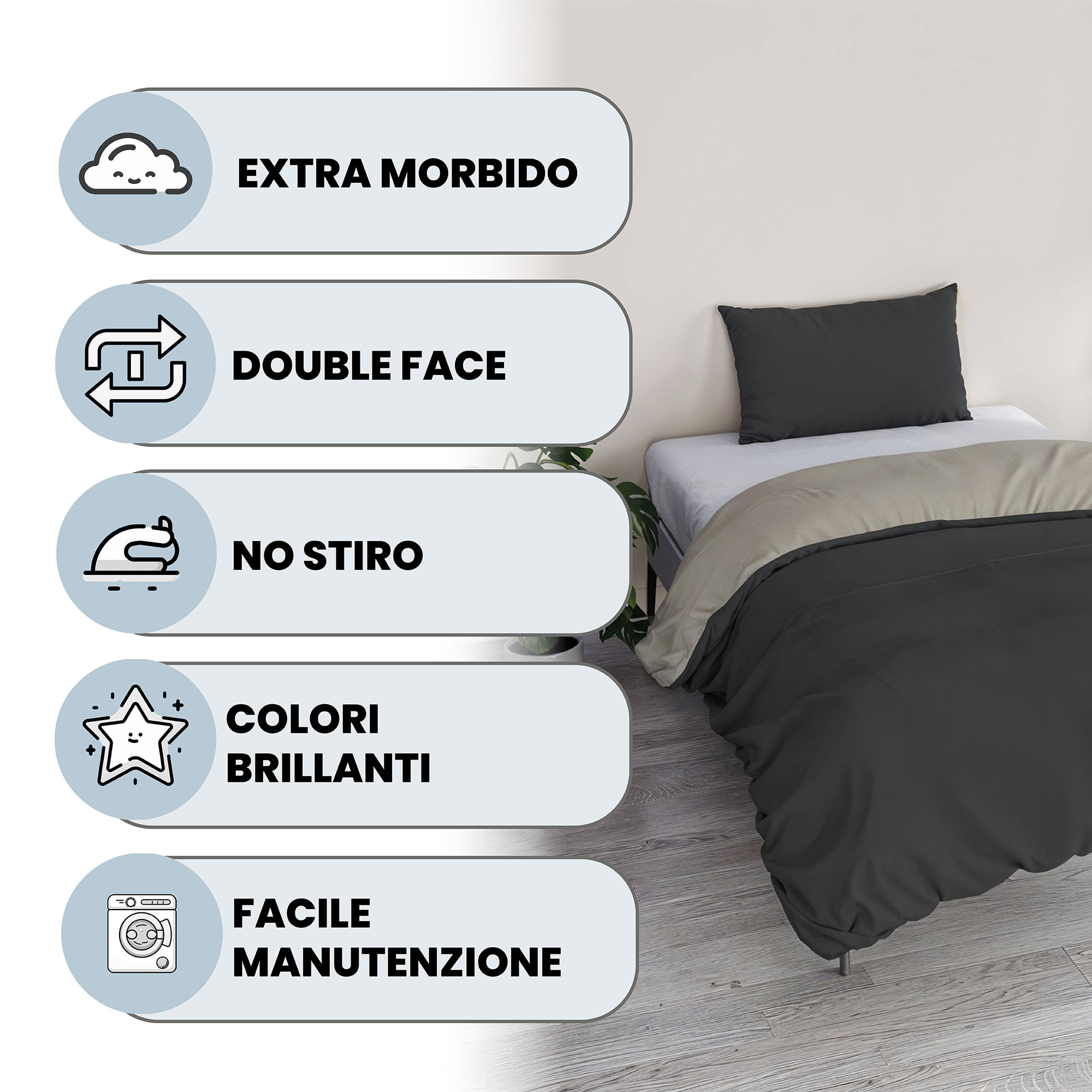 PARURE COPRIPIUMINO VERA PIAZZA E MEZZA