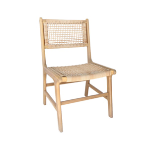 Chaise de jardin bois d'acacia et cannage (lot de 4) OCARA