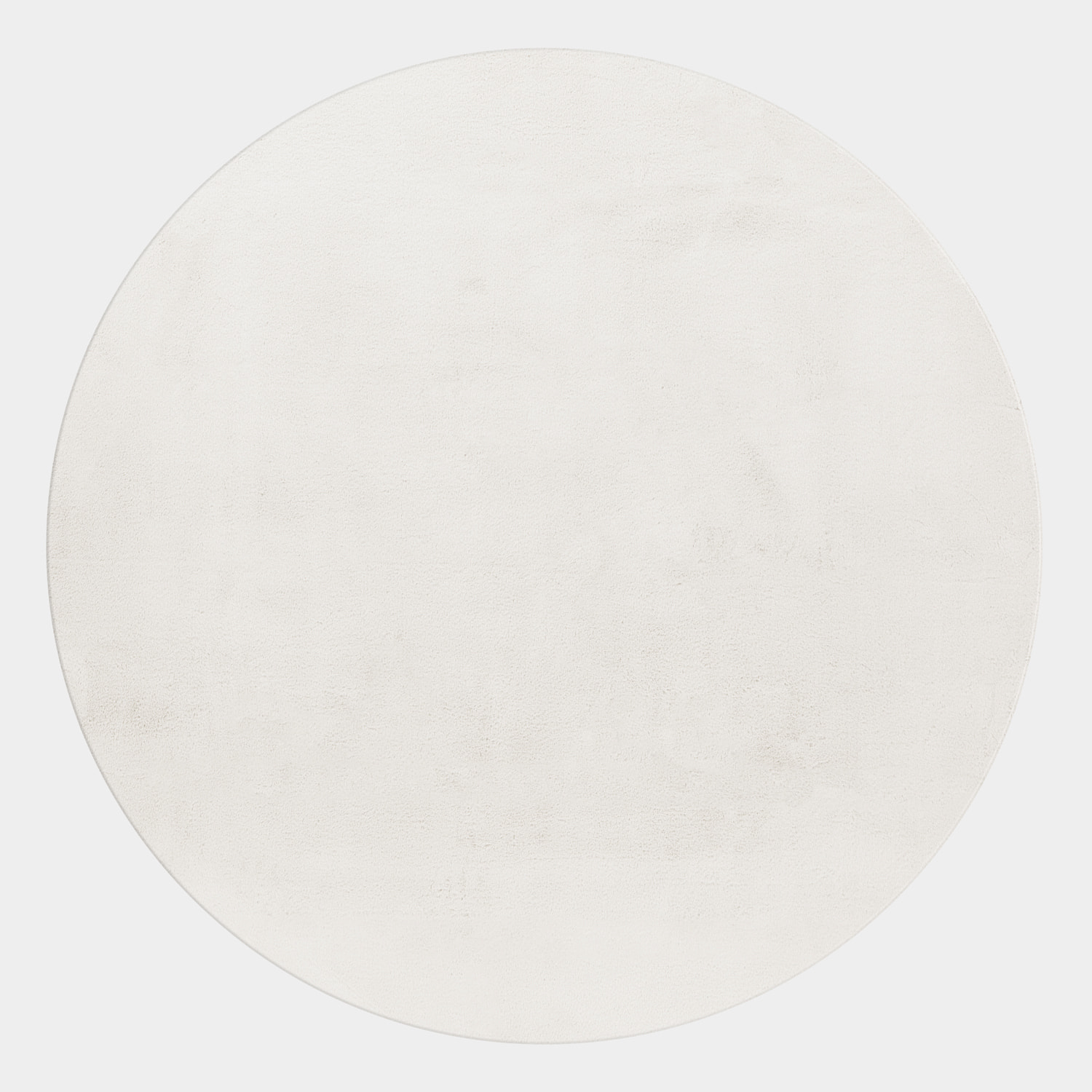 BARROW - Tapis rond en fausse fourrure doux uni Creme