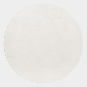 BARROW - Tapis rond en fausse fourrure doux uni Creme