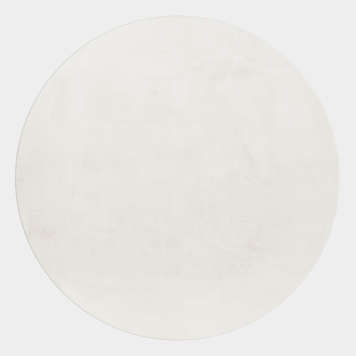 BARROW - Tapis rond en fausse fourrure doux uni Creme