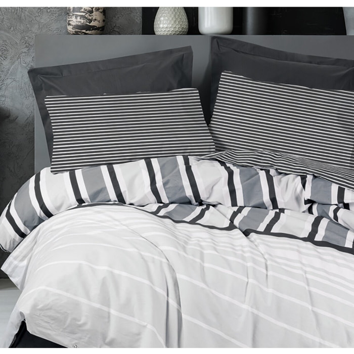 Parure housse de couette et taie(s) d'oreiller coton imprimé