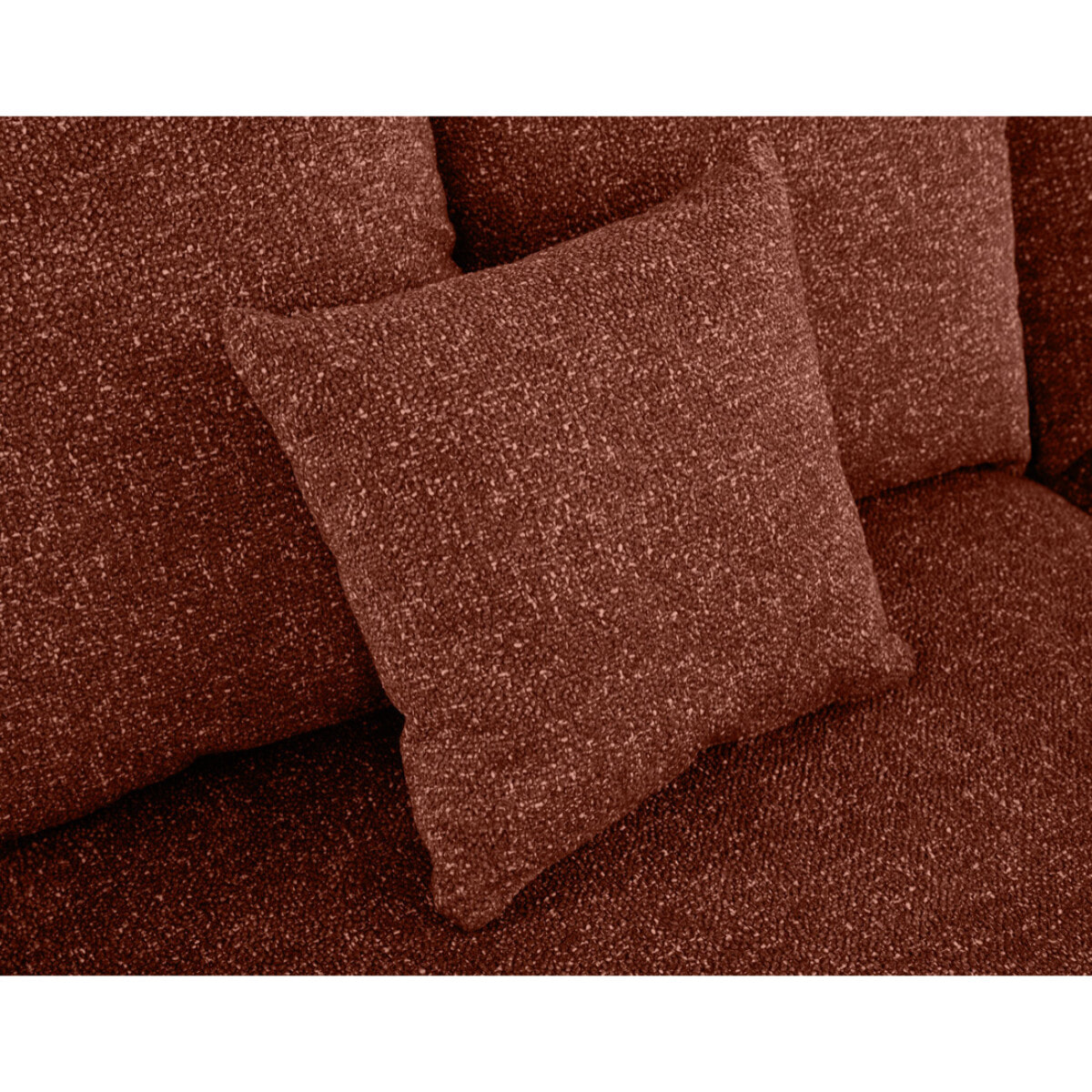 Spice - canapé d'angle réversible 4 places convertible avec coffre en tissu moucheté - Terracotta