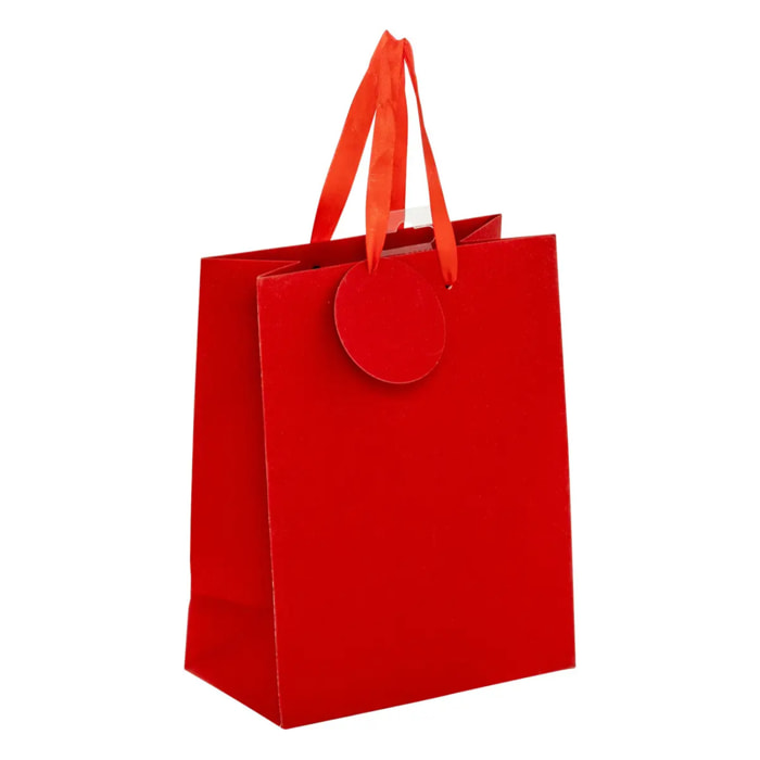 Sac cadeau paillettes petite taille rouge