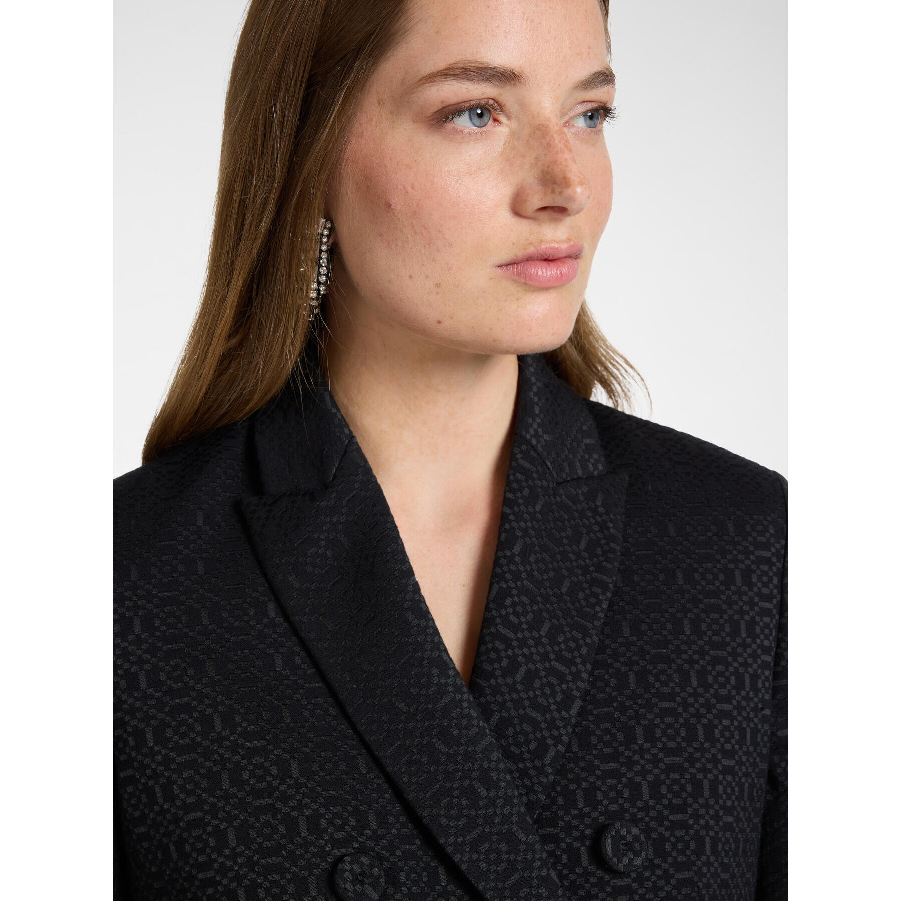 Elena Mirò - Giacca doppiopetto jacquard - Nero